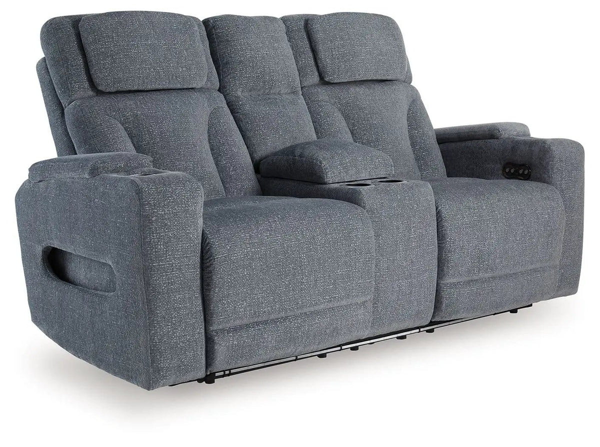 Studio Cave Power Reclining Loveseat with Console | 75 x 40 x 42 in | Fabric & Steel | Steel