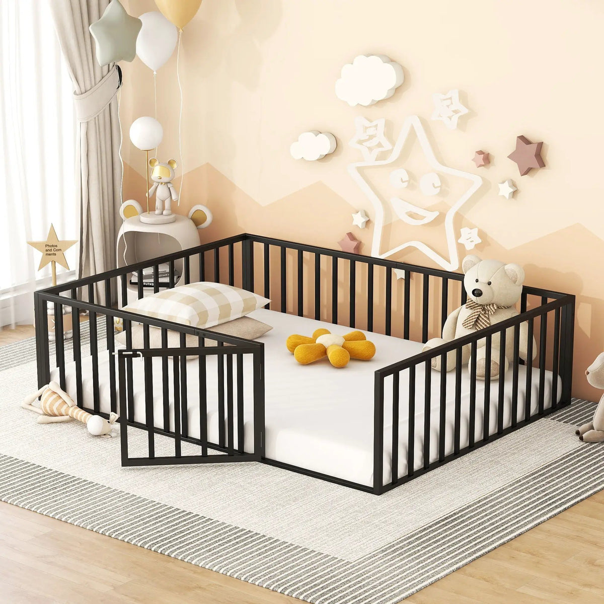 Metal Floor Bed Frame | Raised Fence Gate | Low Platform Design