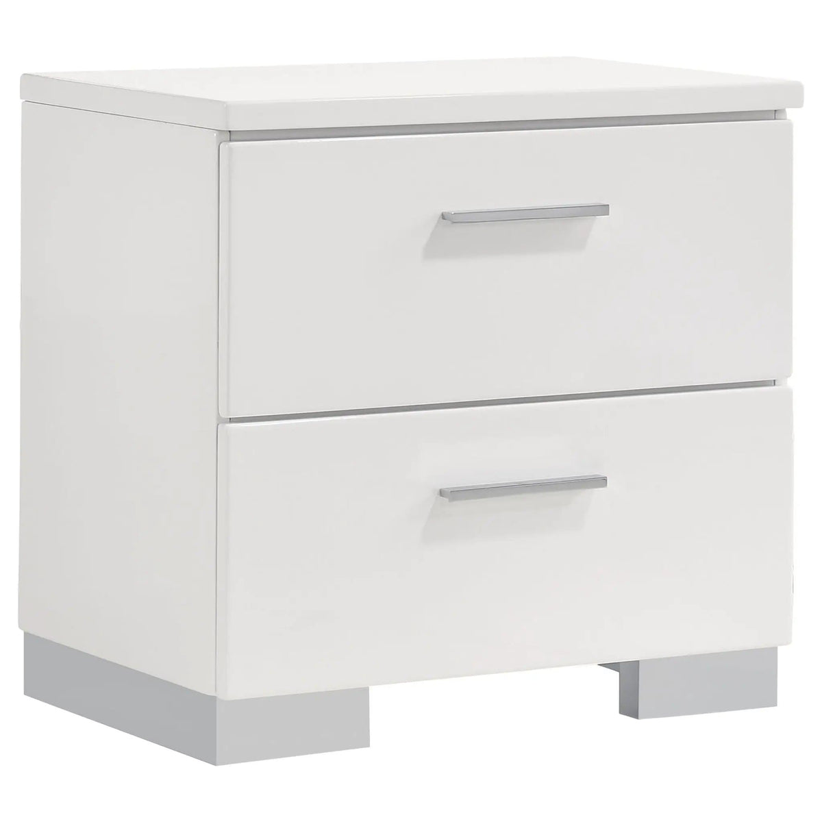 Felicity 4-piece Full Bedroom Set White High Gloss | 4-Piece Set | Faux Leather | Bedroom