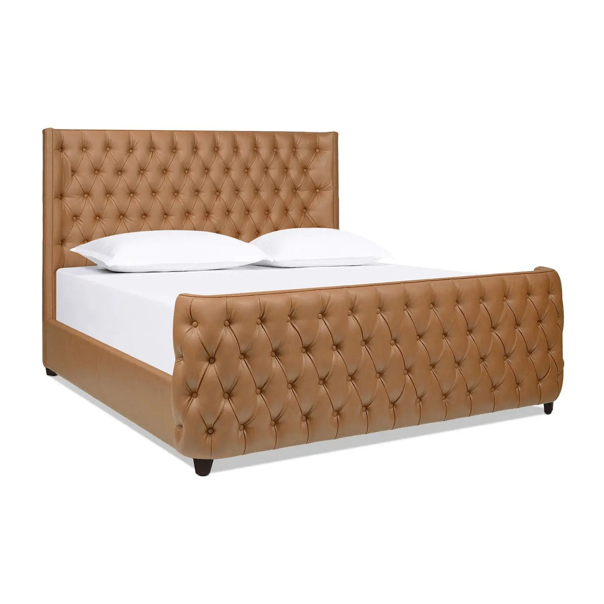 Brooklyn Tufted Panel Bed | Headboard And Footboard Set | Wingback Design | Diamond Tufting