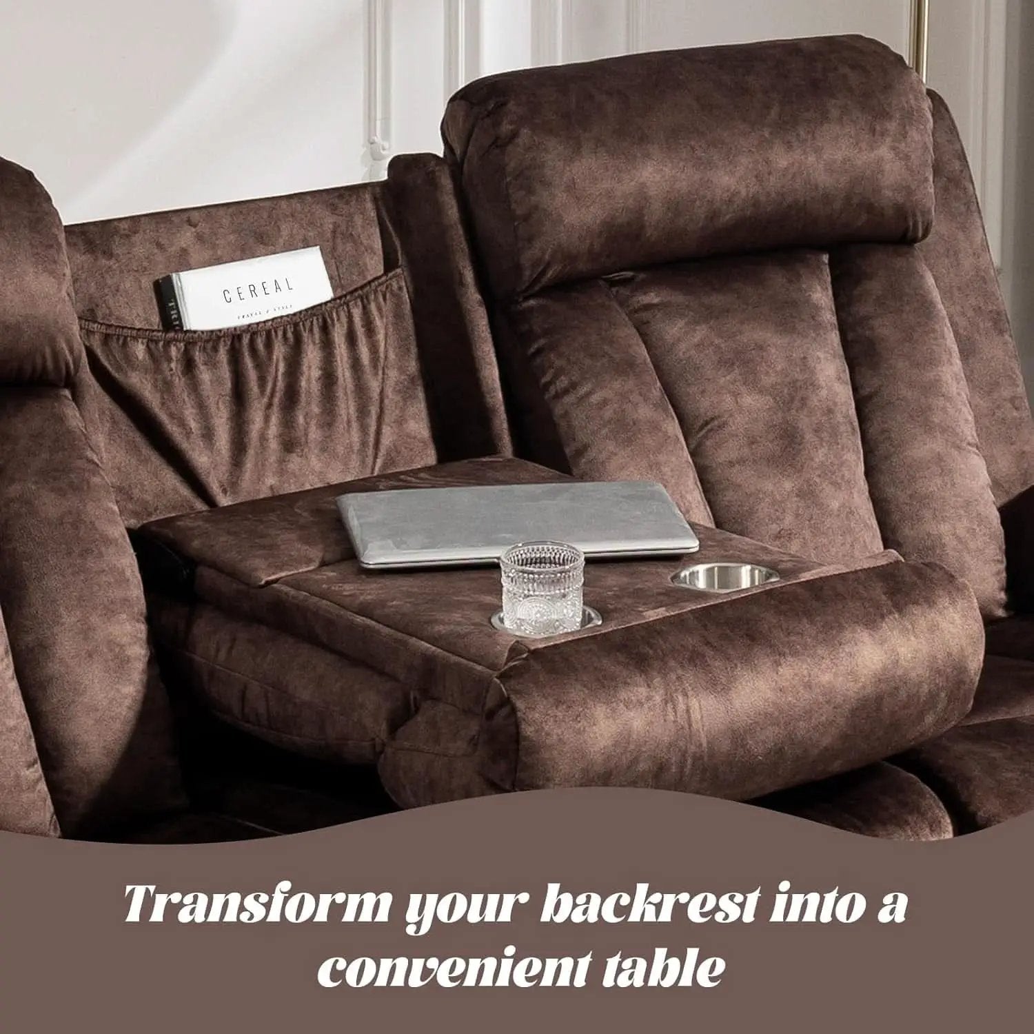 Power Reclining Sofa Set 3 Seat With Massage USB Ports from PriceLows™