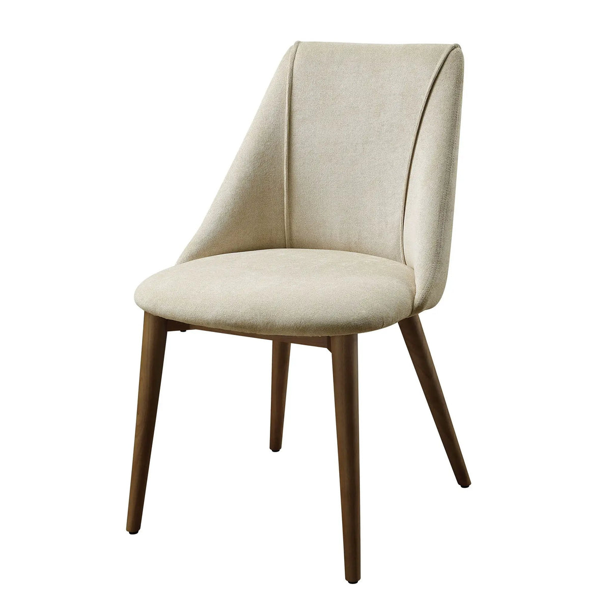 Willene Microfiber Side Chairs | Set Of 2 | Beige | Walnut Finish