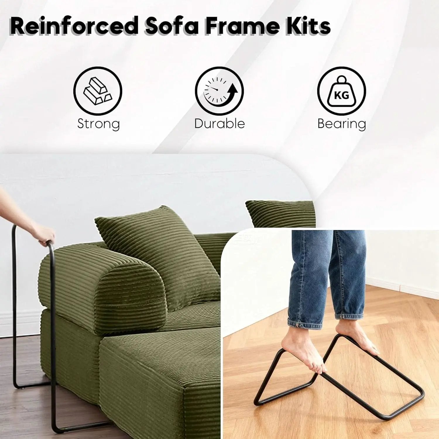 Olive Green Corduroy Premium Modular Sleeper SofaBed from PriceLows™