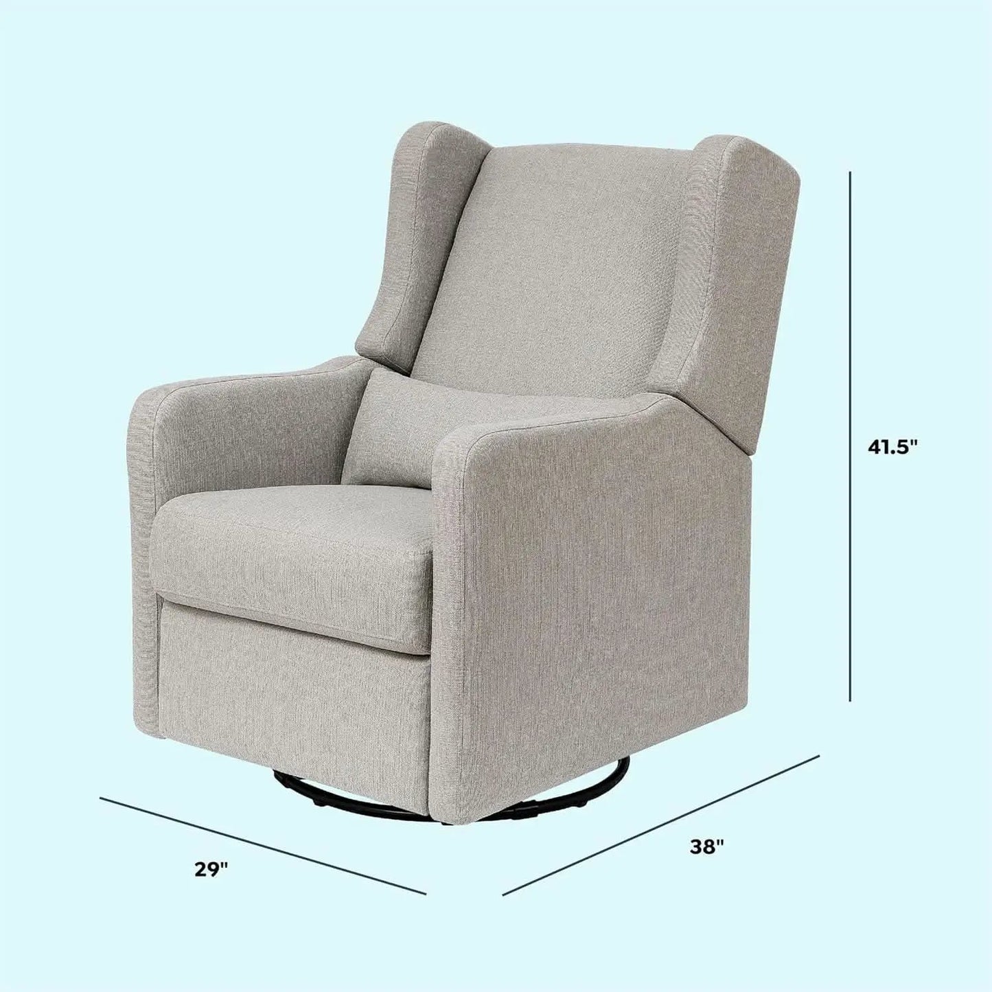 Carter's By Arlo Recliner Swivel Glider Water Repellent Performance Grey Linen from PriceLows™