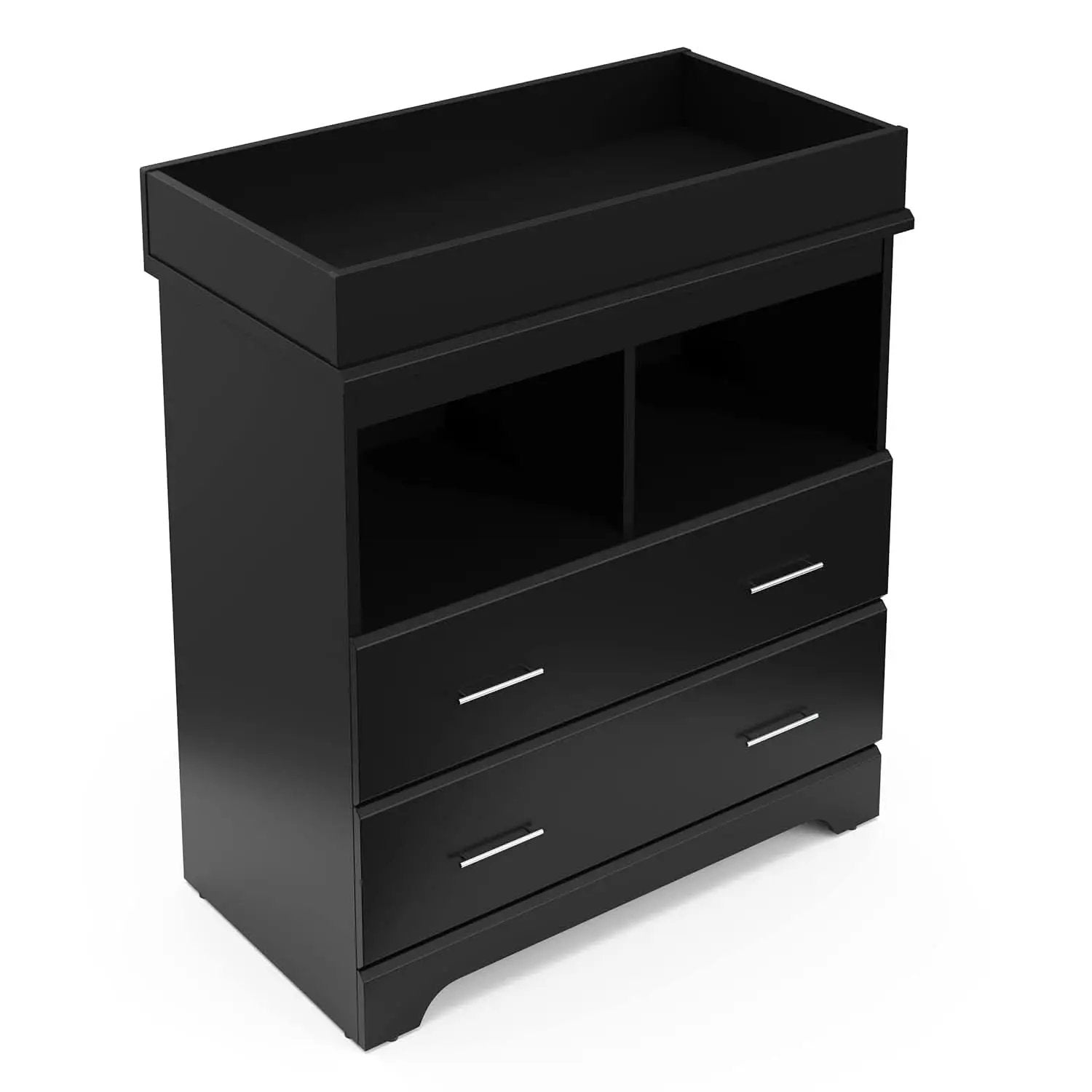 Brookside 2 Drawer Changing Table Dresser Black Topper from PriceLows™
