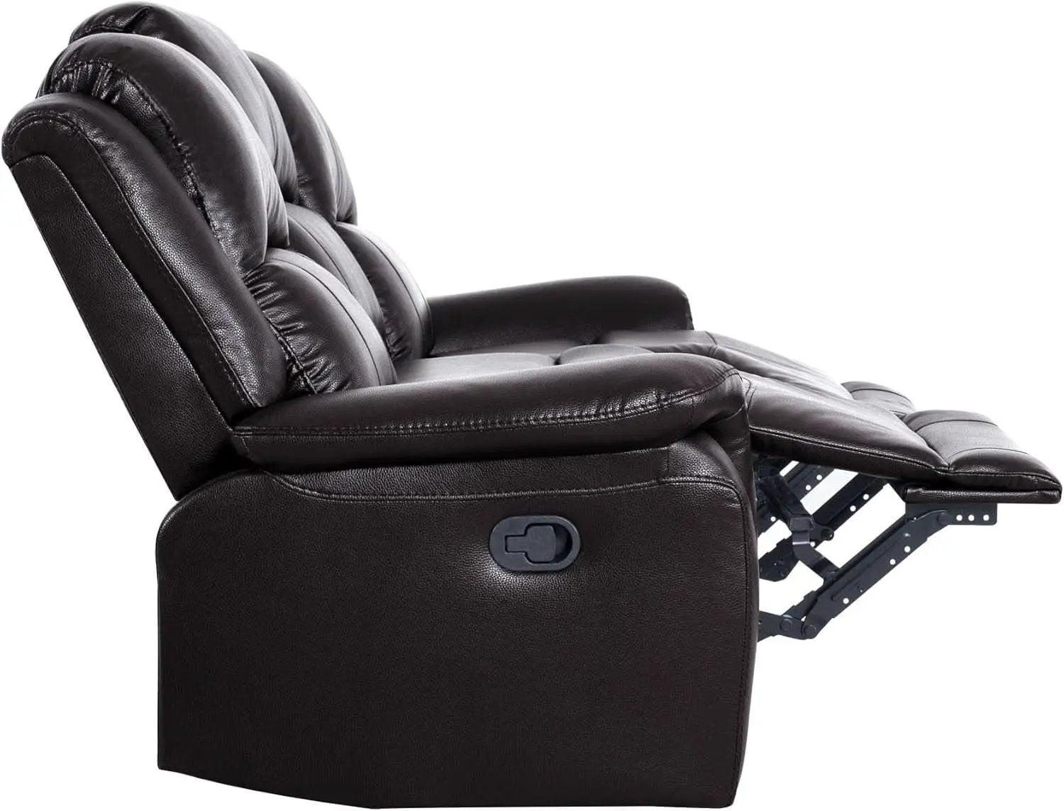 Espresso Leather Sofa Set With Manual Recliner For Living Room from PriceLows™