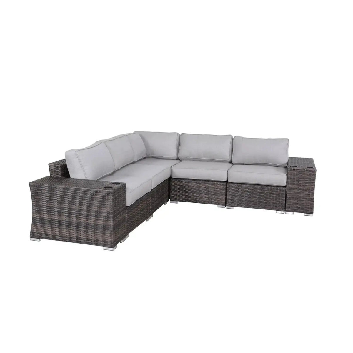 Rattan Sectional Sofa Set | Cushions Included | Durable Wicker Design | No Assembly Required