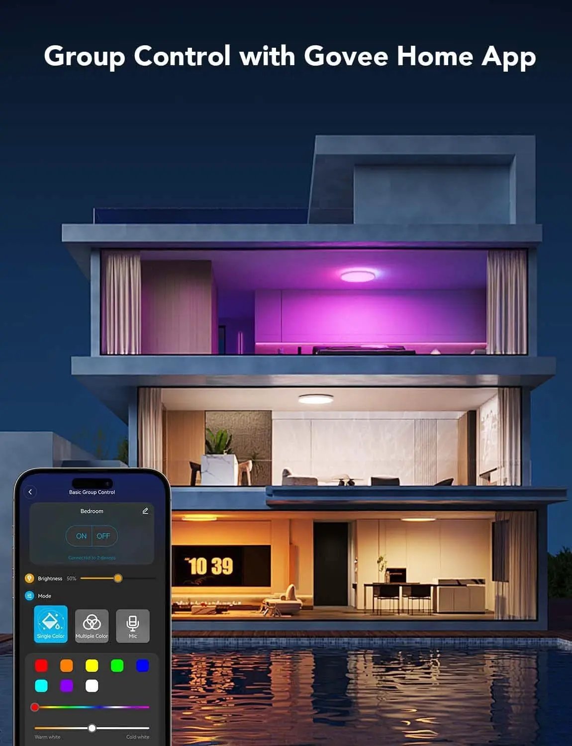 RGBIC Smart Ceiling Light 12 Inch Alexa Compatible from PriceLows™