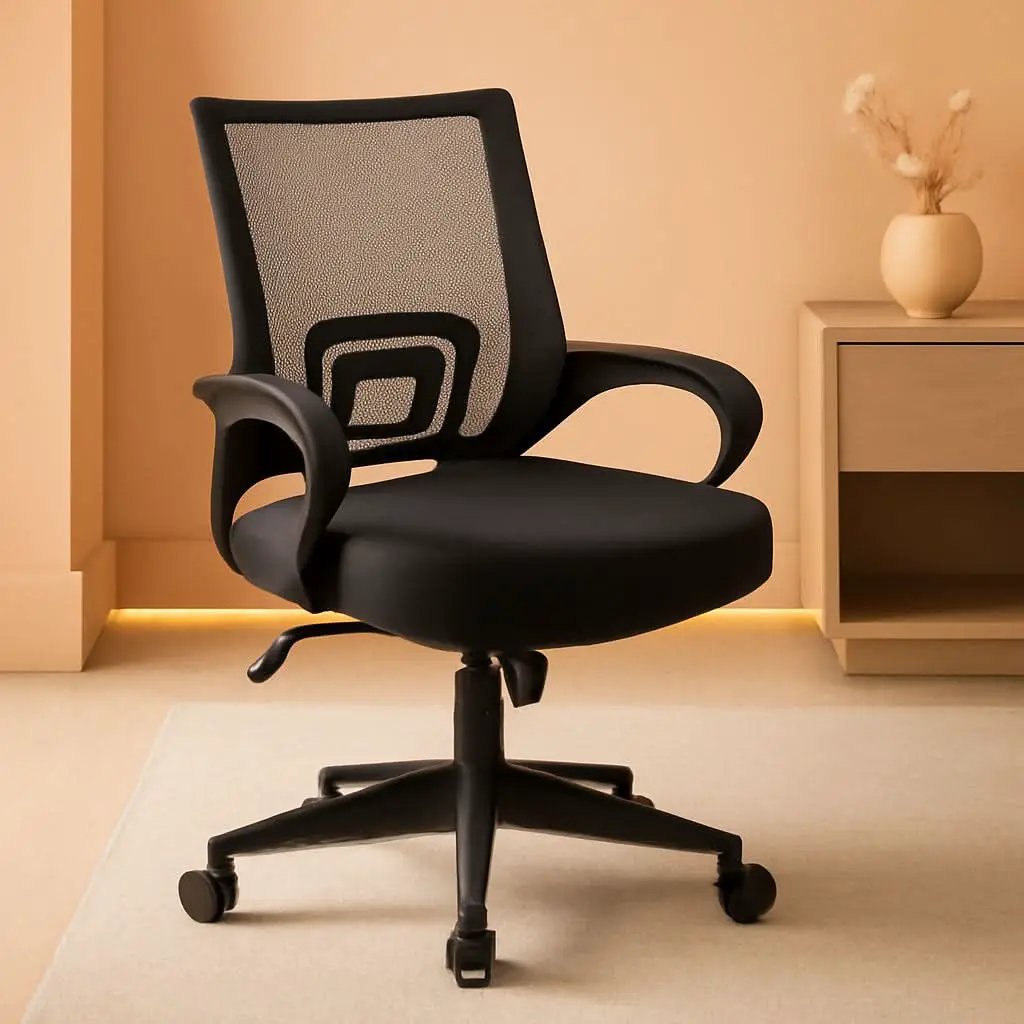 Ergonomic Mesh Office Chair Black Height Adjustable 2 Pack from PriceLows™