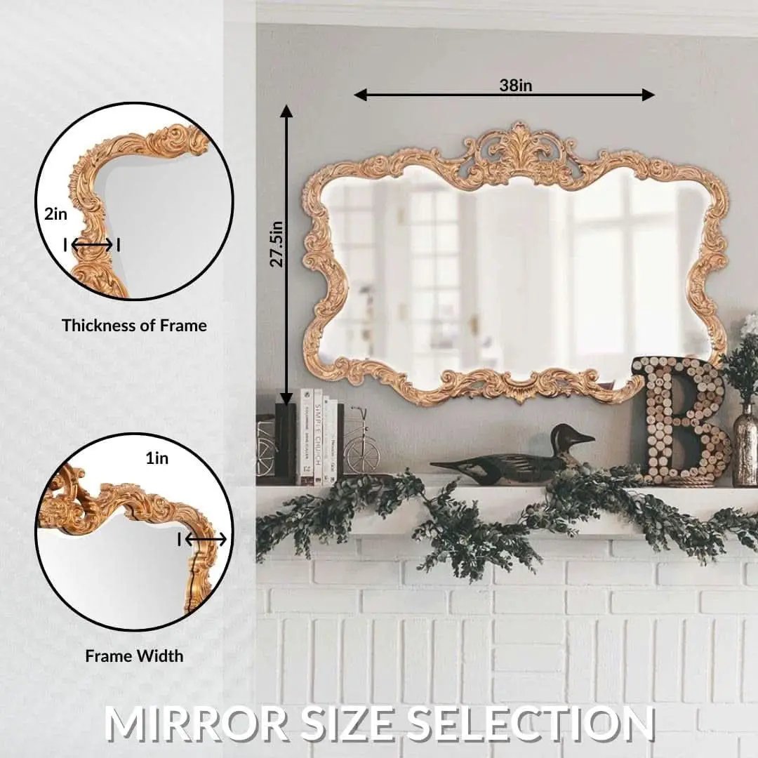 Antiqued Talida 27 X 38 Inch Gold Leaf Wall Mirror from PriceLows™