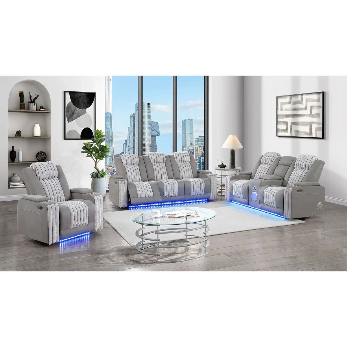 Duran Power Recliner With Power Headrest Reclining Chair | 3 Pieces | Wood | Living Room