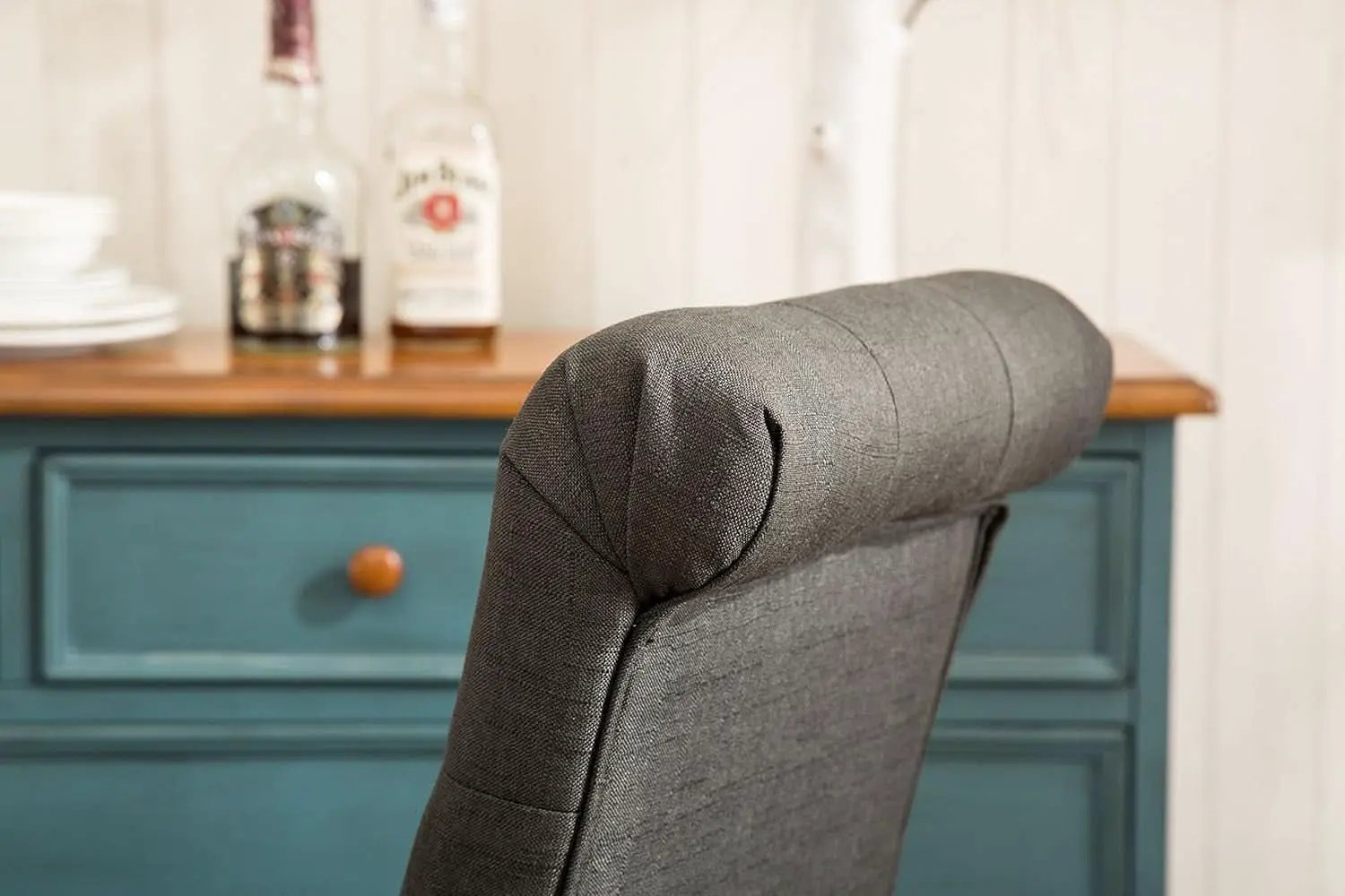 Habit Solid Wood Tufted Parsons Charcoal Dining Chairs Set Of 2 from PriceLows™
