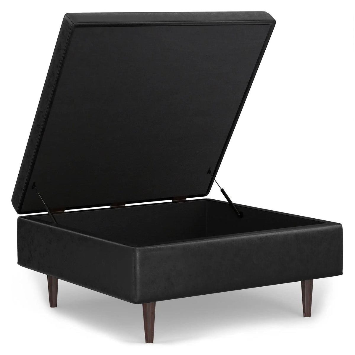 Shay Large Square Storage Ottoman | Coffee Table Design | Hydraulic Lift-Up Lid | Mid-Century Style