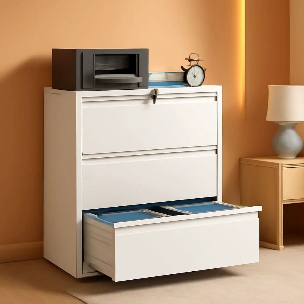 Lateral File Cabinet With 3 Drawers Metal Home Office from PriceLows™