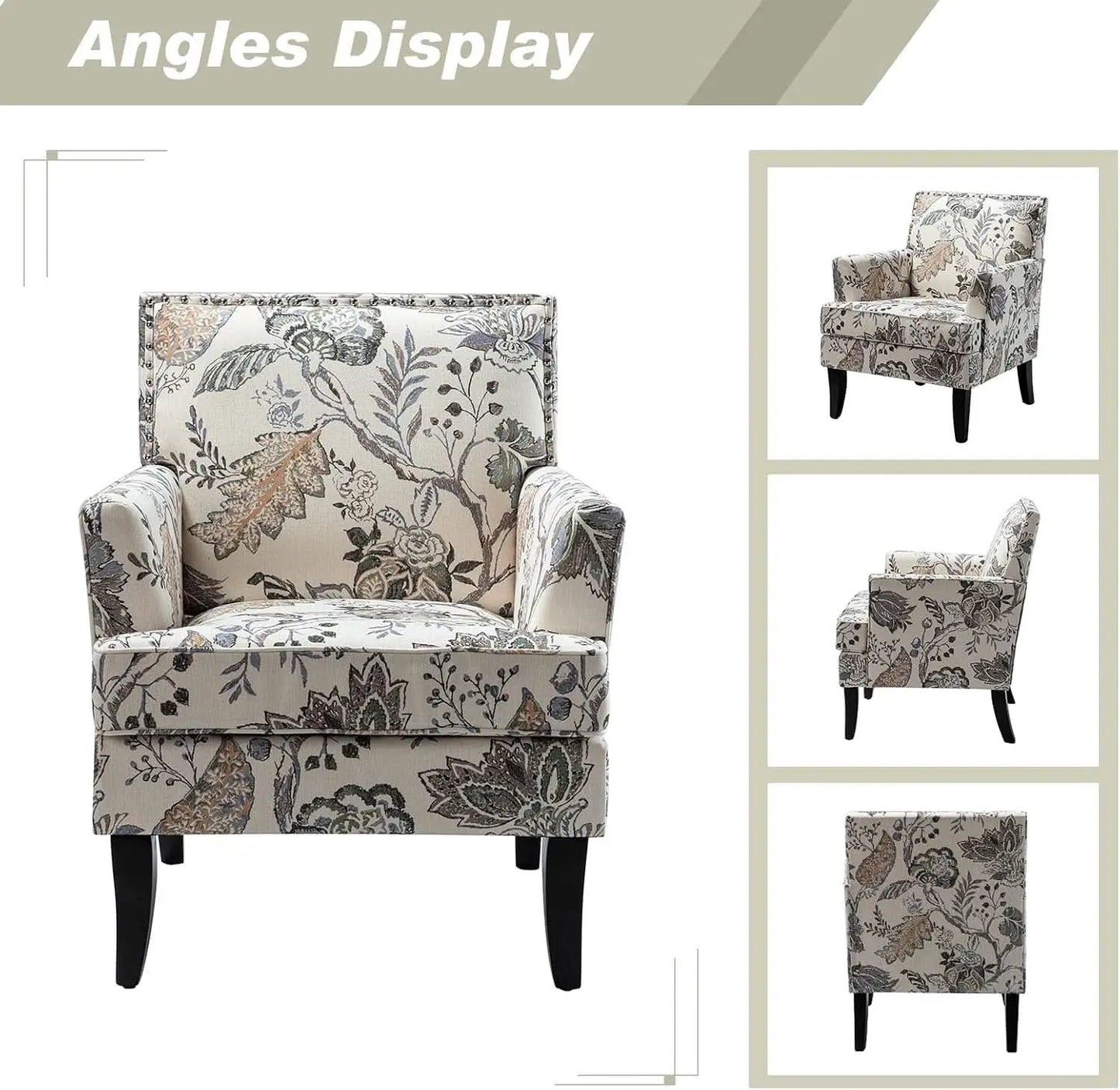 Orange Wingback Armchair Contemporary Living Room Style from PriceLows™