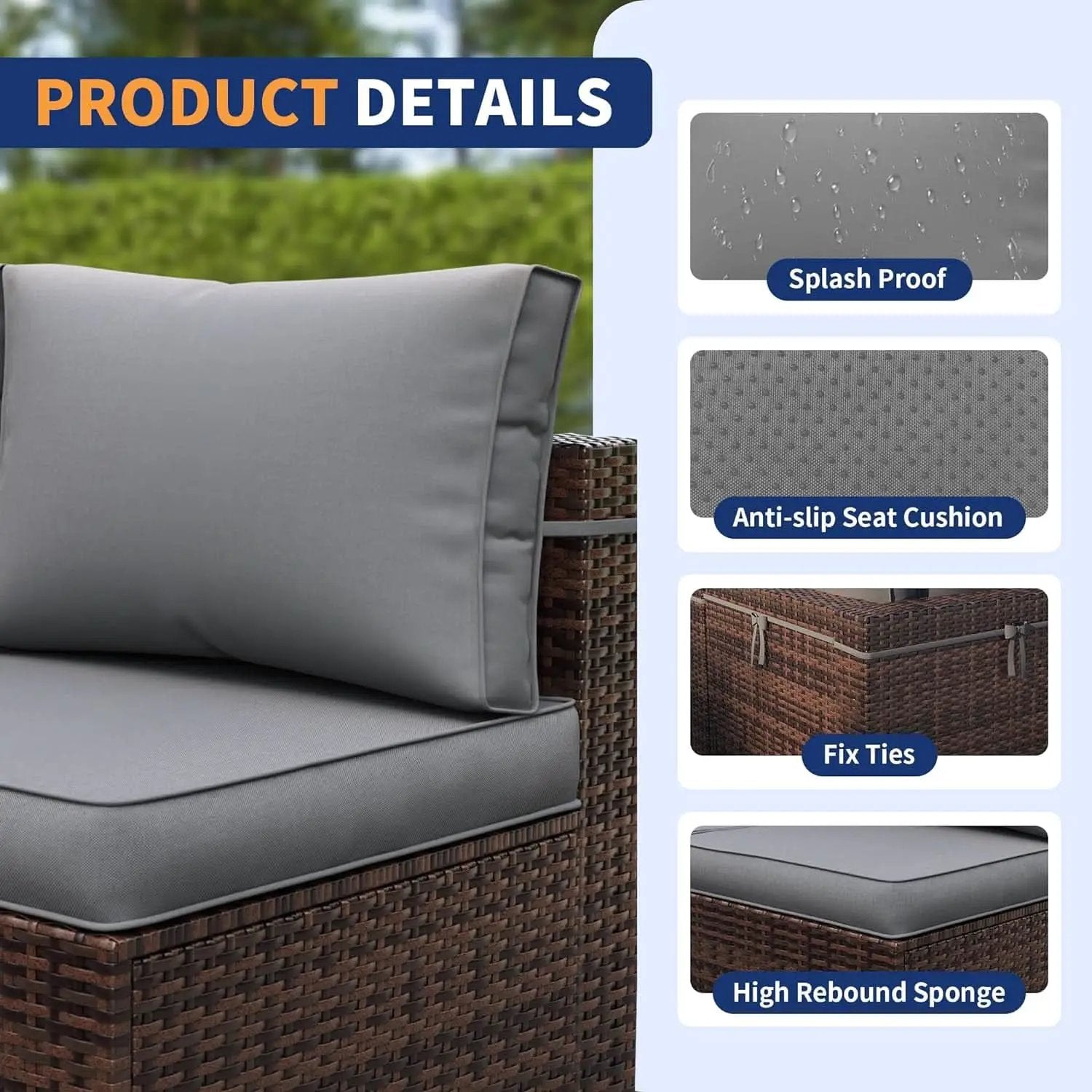 7 Piece Outdoor Sectional Patio Set With Waterproof Cover from PriceLows™