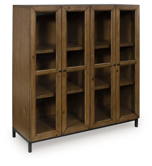 Wrenridge Accent Cabinet | 48 x 15.88 x 50.13 in | Engineered Wood & Glass | Gray Brown