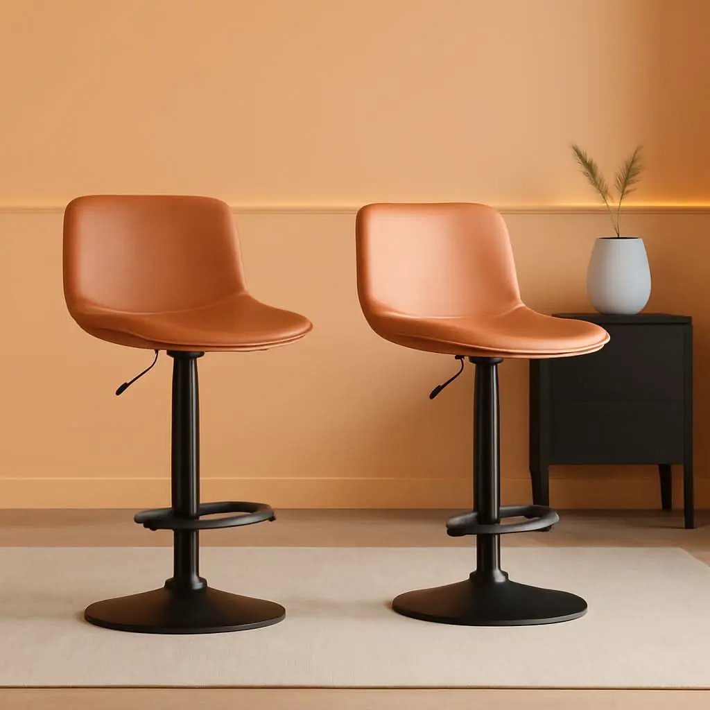 Adjustable Mid Century Swivel Bar Stool Set Of 2 For Kitchen from PriceLows™