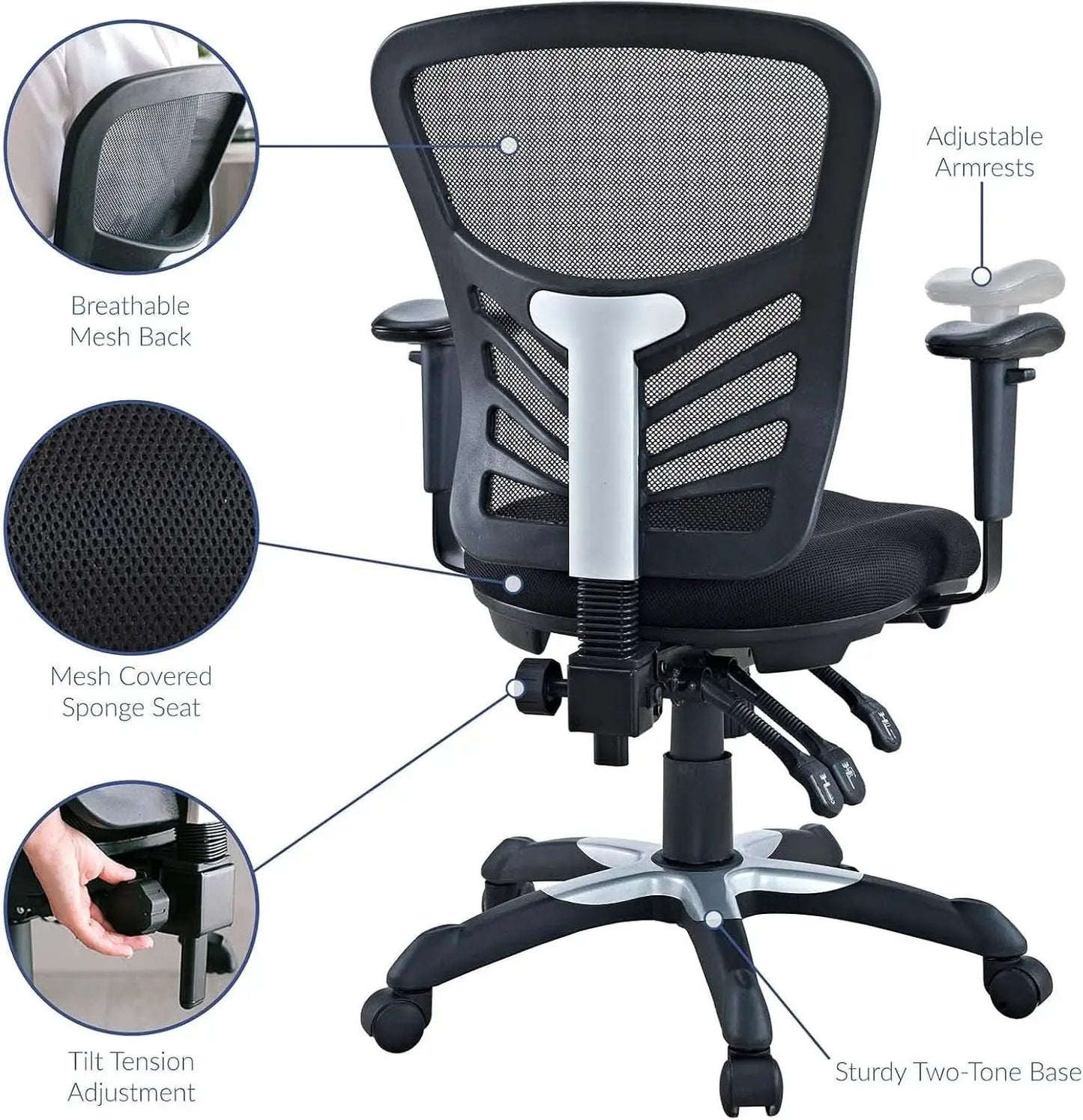 Articulate Ergonomic Mesh Office Chair Black Lumbar Support from PriceLows™