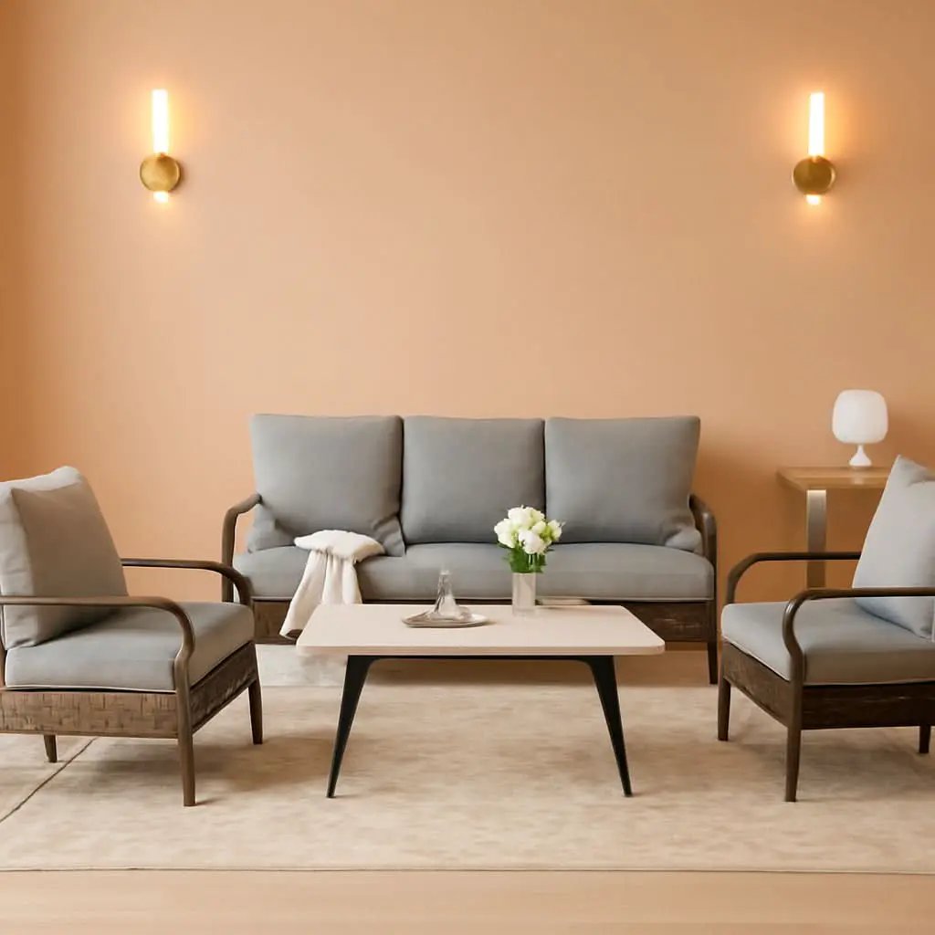 Grey 4 Piece Patio Furniture Set With Cushioned Chairs from PriceLows™