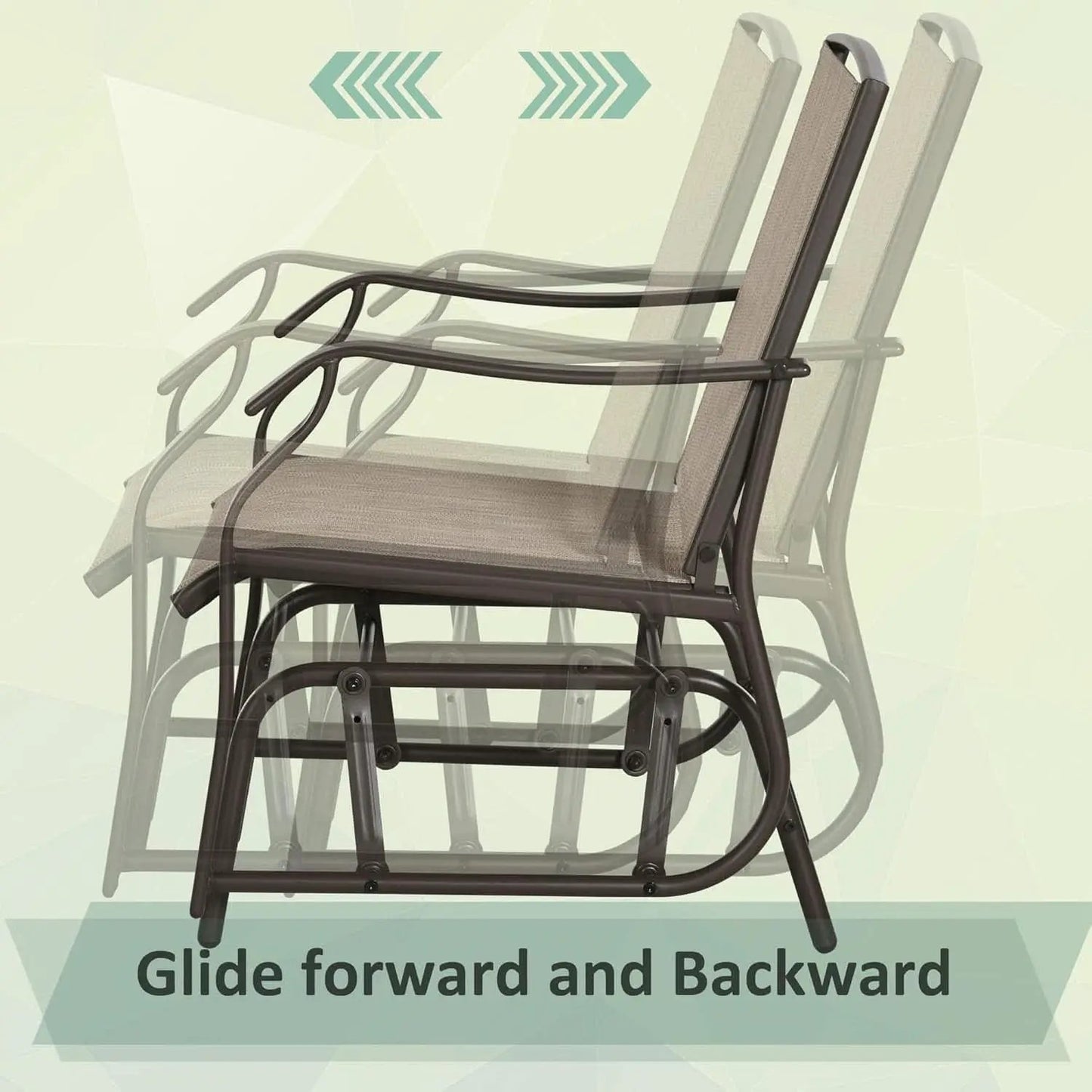 3 Piece Outdoor Glider Chair Bistro Set With Two Sling Chairs And Glass Tabletop Mixed Brown from PriceLows™