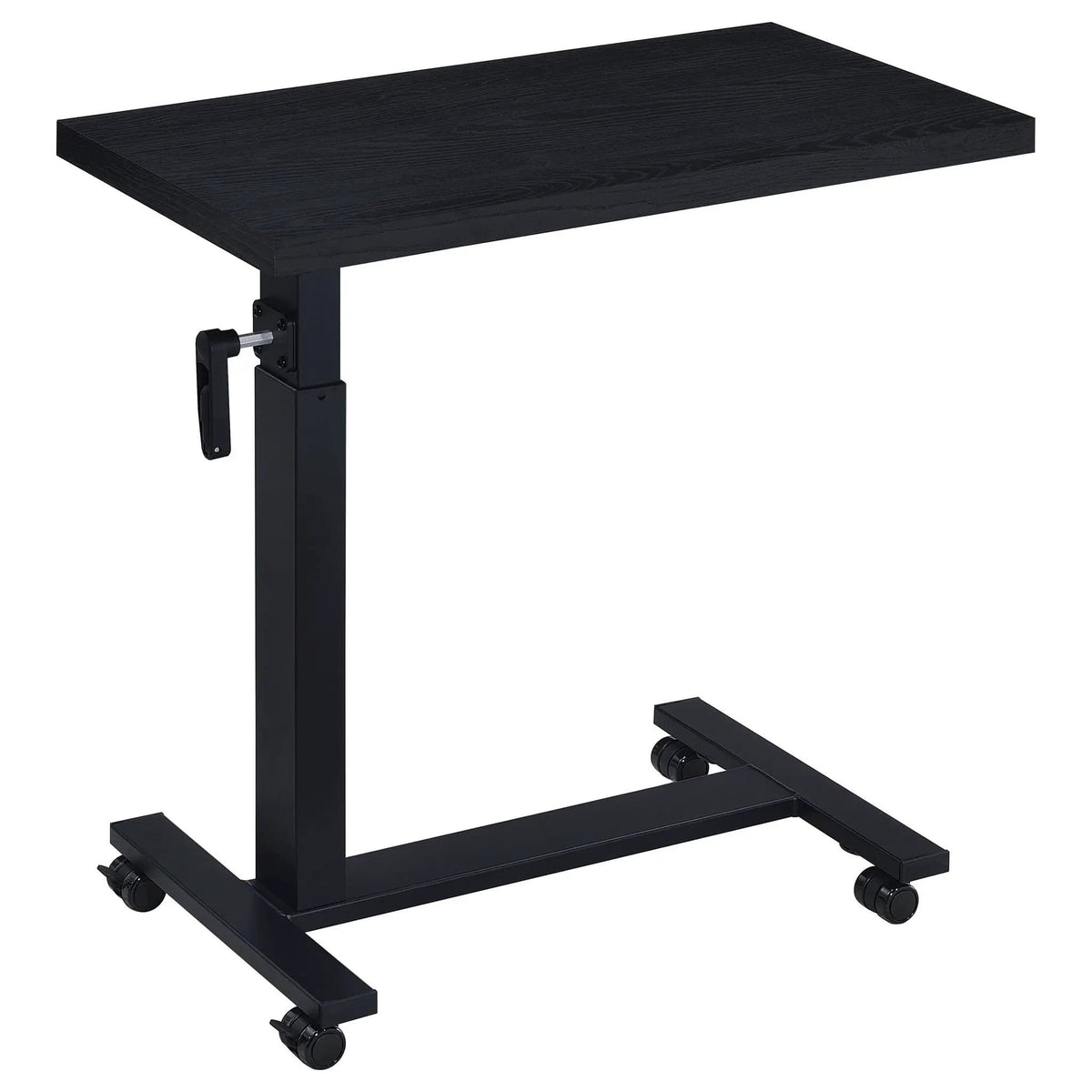 Westpark Height Adjustable Mobile Bedroom C-Table | 28 x 15.5 x 27.75 in | Steel & Wood | Black