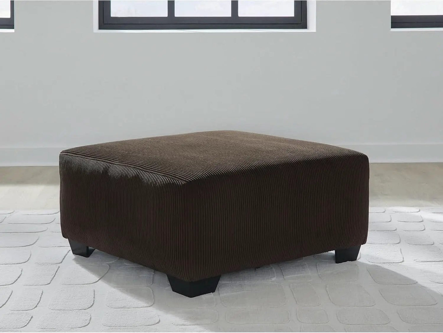 Ottoman Dark Brown Textured Stripe Statement Piece from PriceLows™
