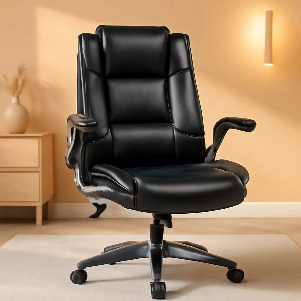 Bonded Leather Executive Office Chair Black High Back from PriceLows™