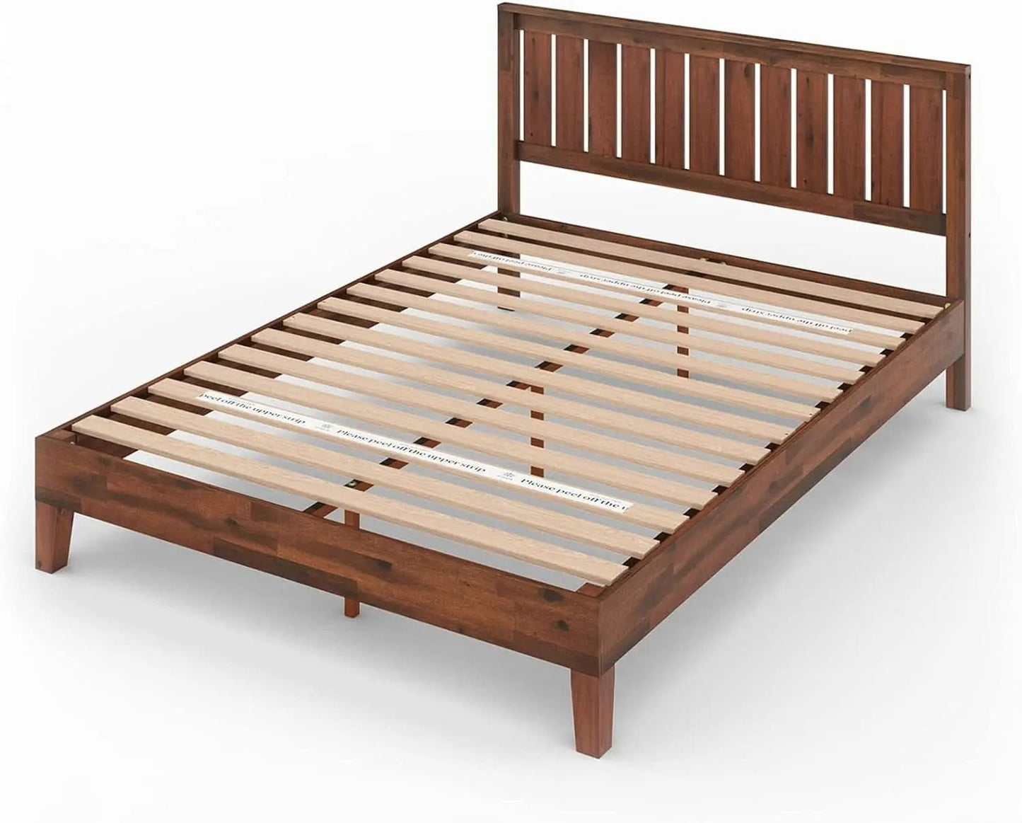 Queen Wood Platform Bed Frame With Headboard And Slats from PriceLows™