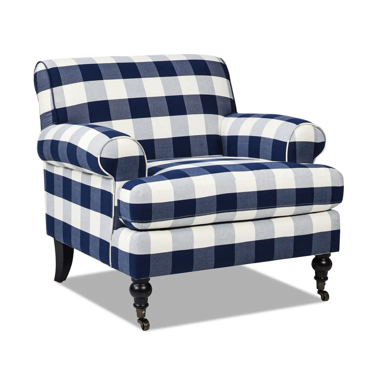 Alana Lawson Accent Arm Chair | Casters | Kiln-Dried Solid Wood Frame | Artisan Crafted