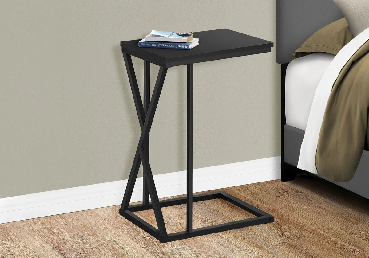 C-Shaped Accent Table | Slide-Under Base | Rectangular Tabletop | Sturdy And Lightweight