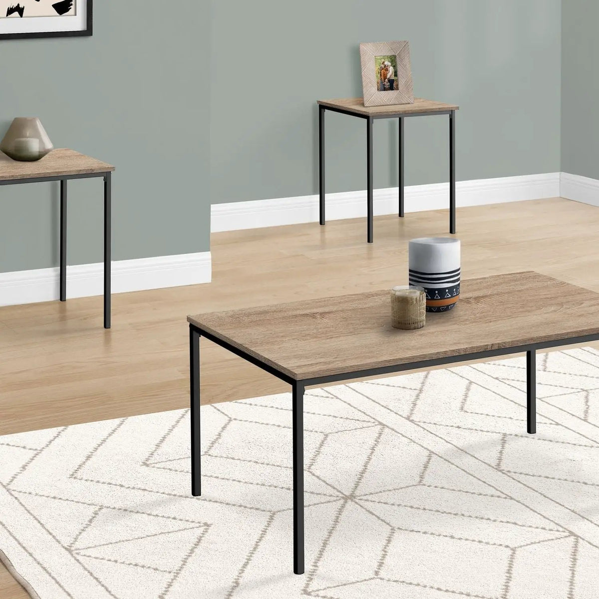 Coffee And End Table Set | Set Of 3 | Contemporary Design | High-Density Laminate Tops