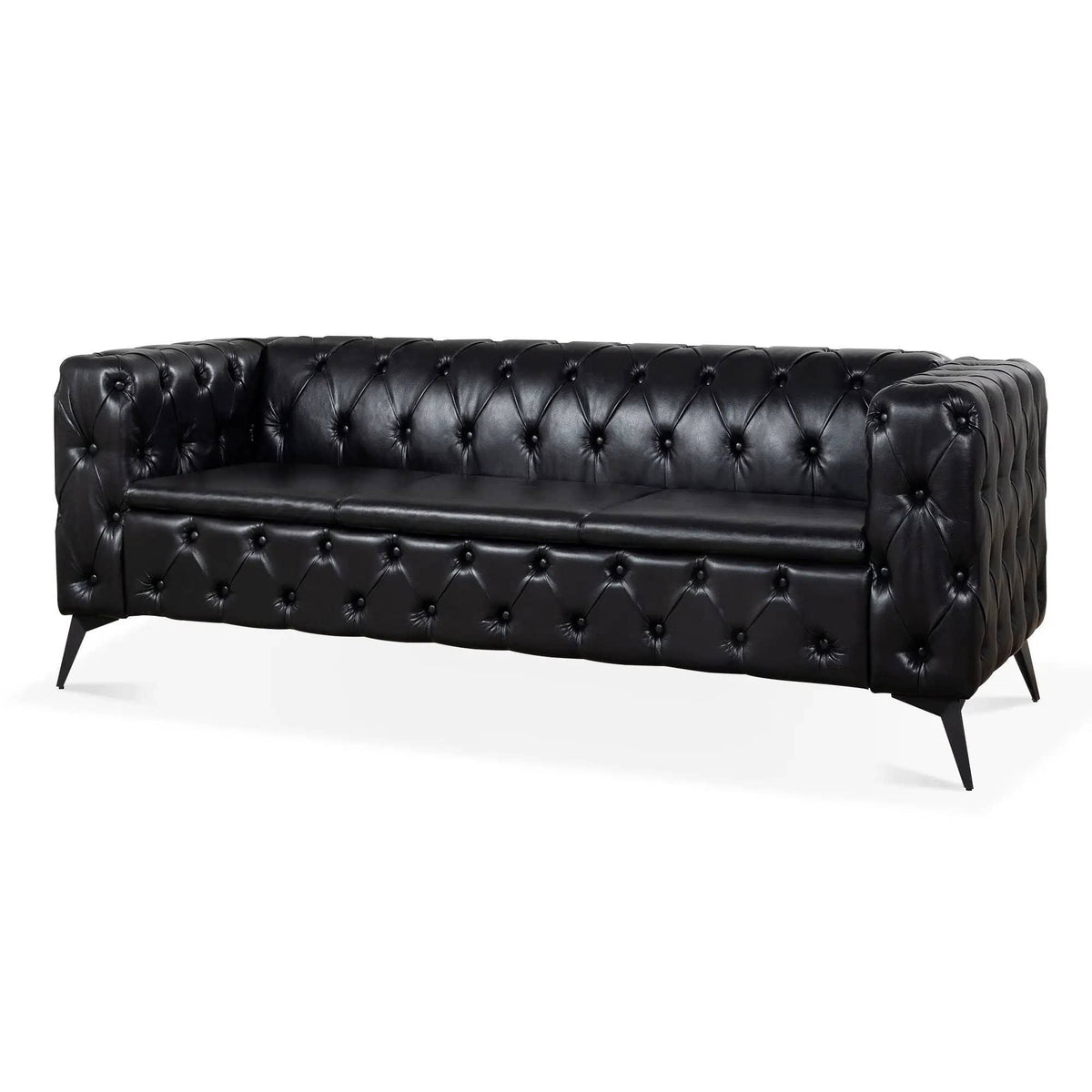 Square Arm Removable Cushion 3 Seater Sofa | 2 Pieces | Iron | Living Room