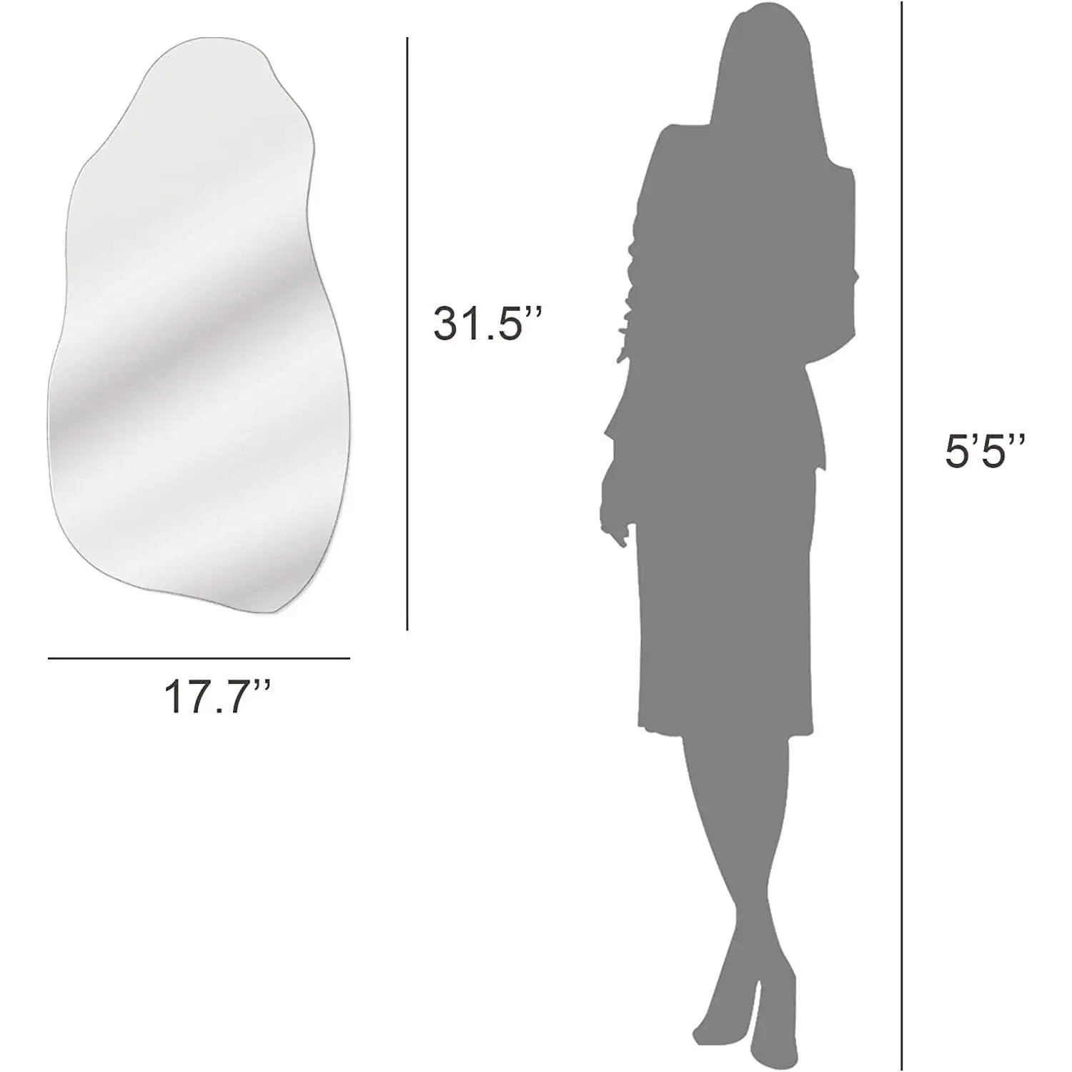Irregular Asymmetrical Decorative Wall Mirror 31.5 x 17.7 from PriceLows™