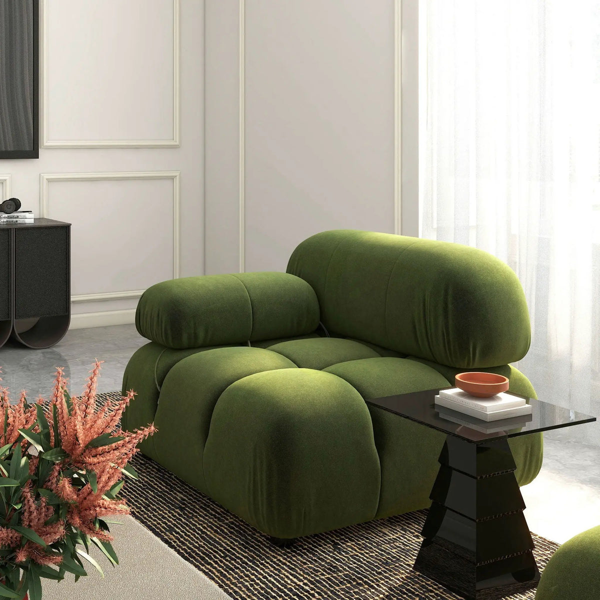 Marcel Bubble Modular Lounge Arm Chair | 15 Inch Low Seat | High-Density Foam | Modern Design