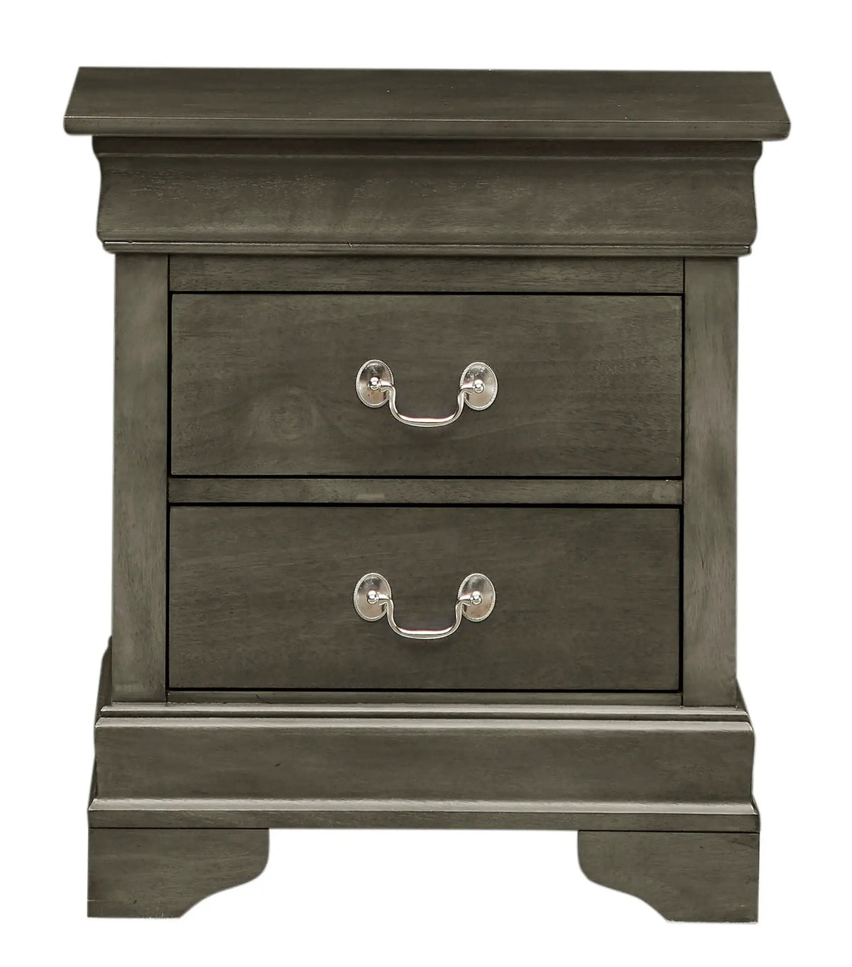 Louis Phillipe Nightstand | Traditional Wood Design | English Dovetailed Drawers | Metal Center Guides
