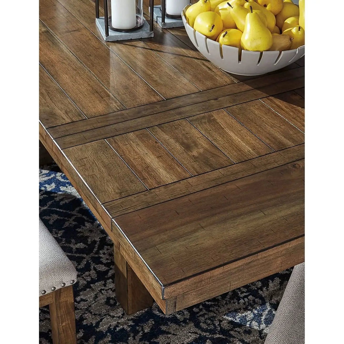 Farmhouse Dining Extension Table Seats 8 Distressed Nutmeg from PriceLows™