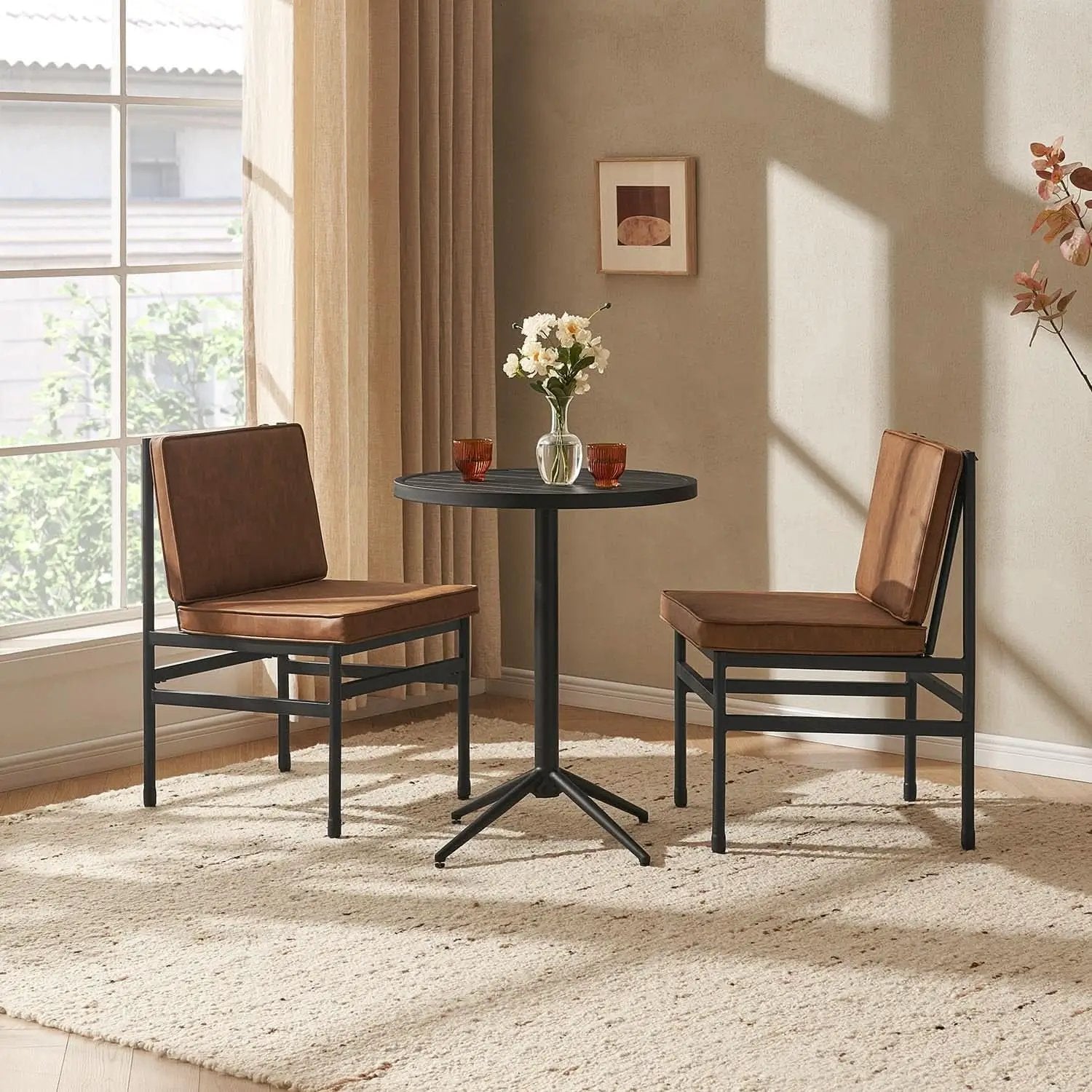 Black Dining Chairs With Removable Cushion Covers French from PriceLows™