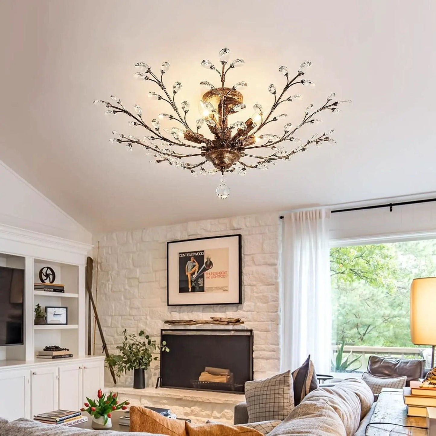 Bronze Five Light Vintage Crystal Chandelier Dimmable from PriceLows™