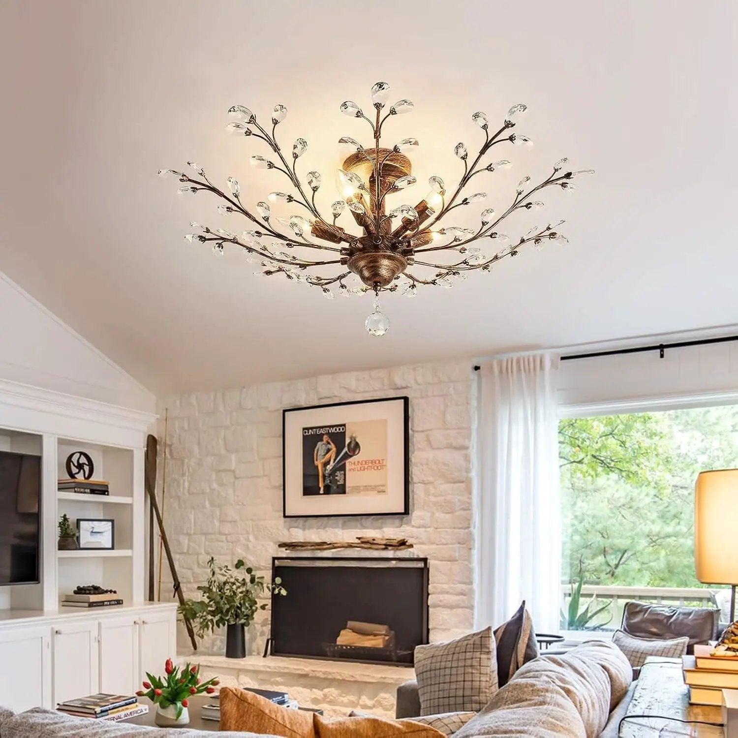 Bronze Five Light Vintage Crystal Chandelier Dimmable from PriceLows™
