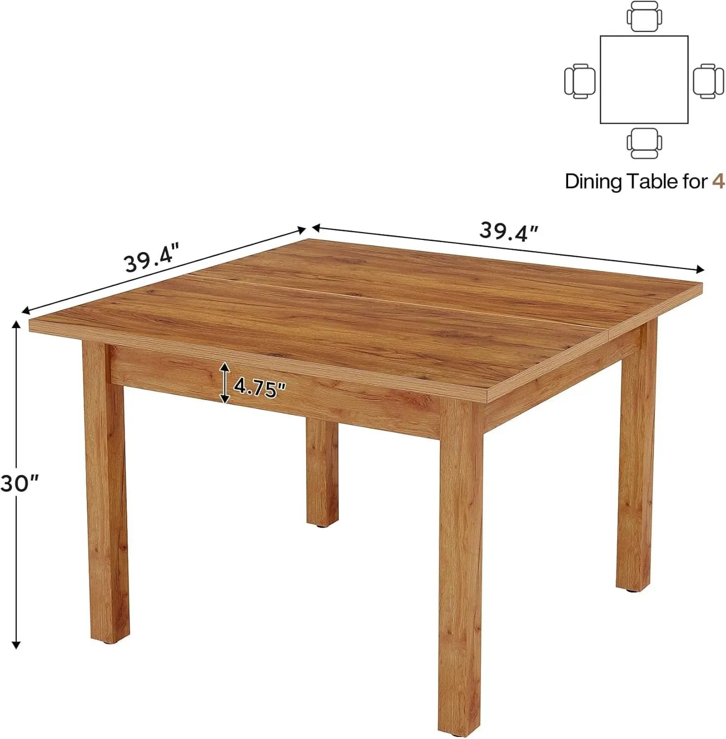 Tribesigns 39 Inch Wood Dining Table Rustic Brown Farmhouse from PriceLows™