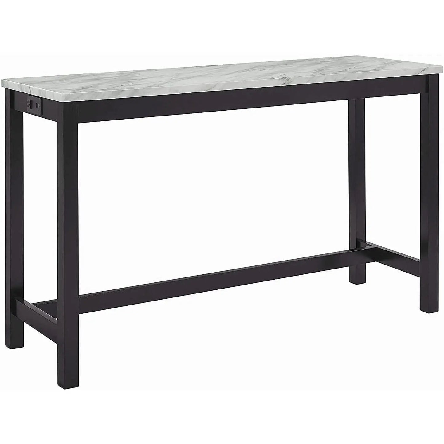 Blue Velvet Bar Table Set With Faux Marble Top 4 Piece from PriceLows™