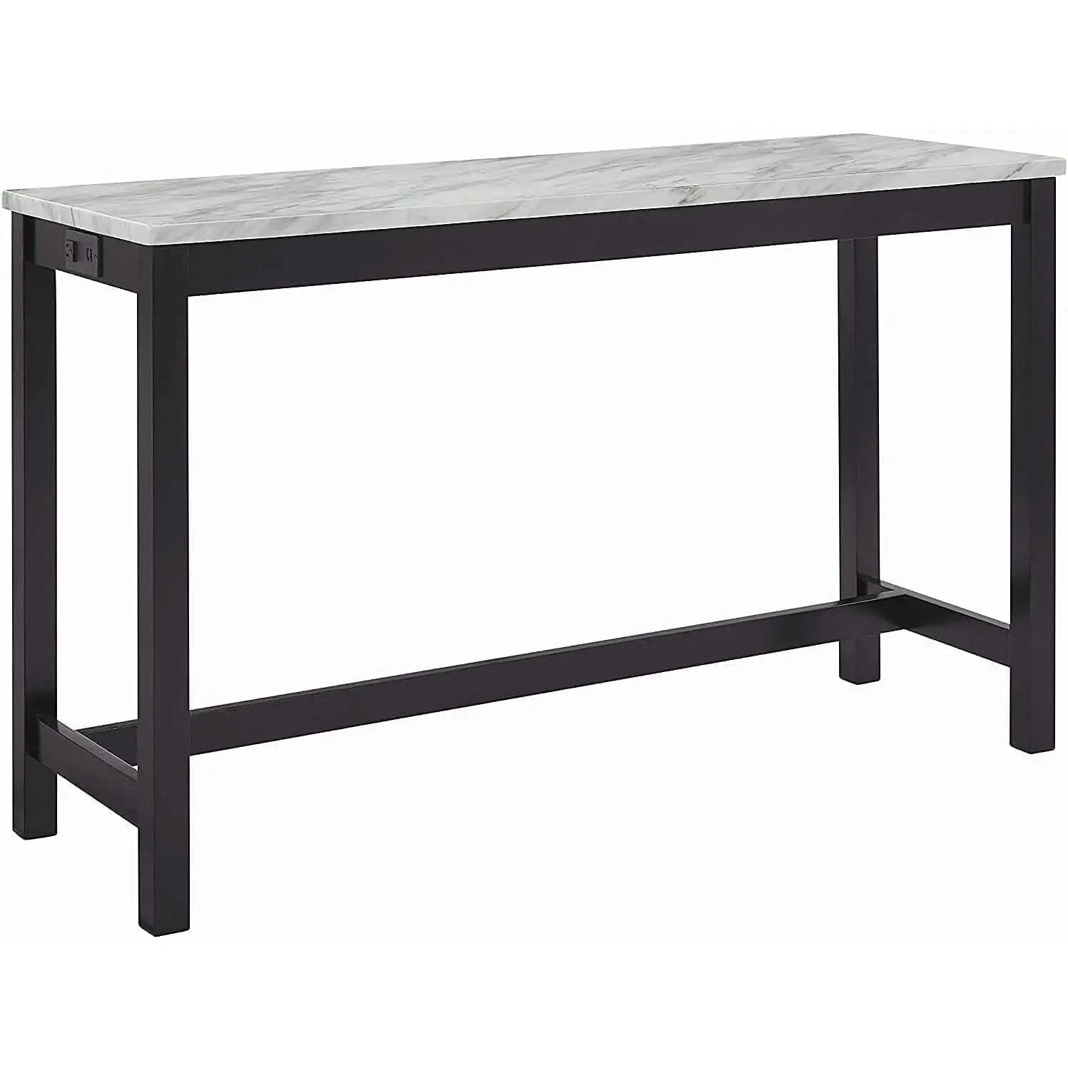 Blue Velvet Bar Table Set With Faux Marble Top 4 Piece from PriceLows™