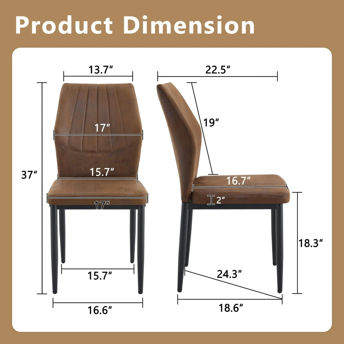 Dining Chairs With Shell Pattern, Comfort And Style Chair Set | 2 Pieces | Fabric & Metal | Dining Room