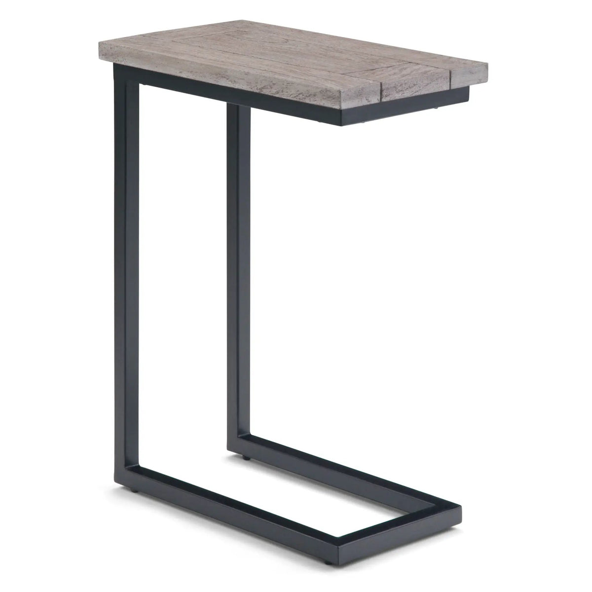 Skyler C-Shaped Side Table | Handcrafted | Powder-Coated Metal Base | Slide-Under Design
