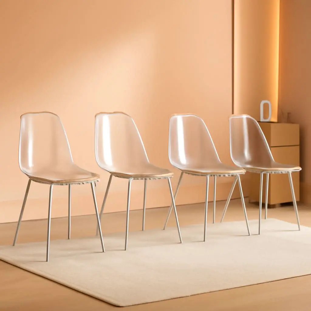 Clear Acrylic Dining Chairs Set Of 4 With Metal Legs from PriceLows™