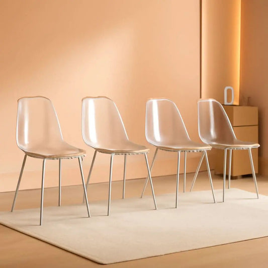 Clear Acrylic Dining Chairs Set Of 4 With Metal Legs from PriceLows™