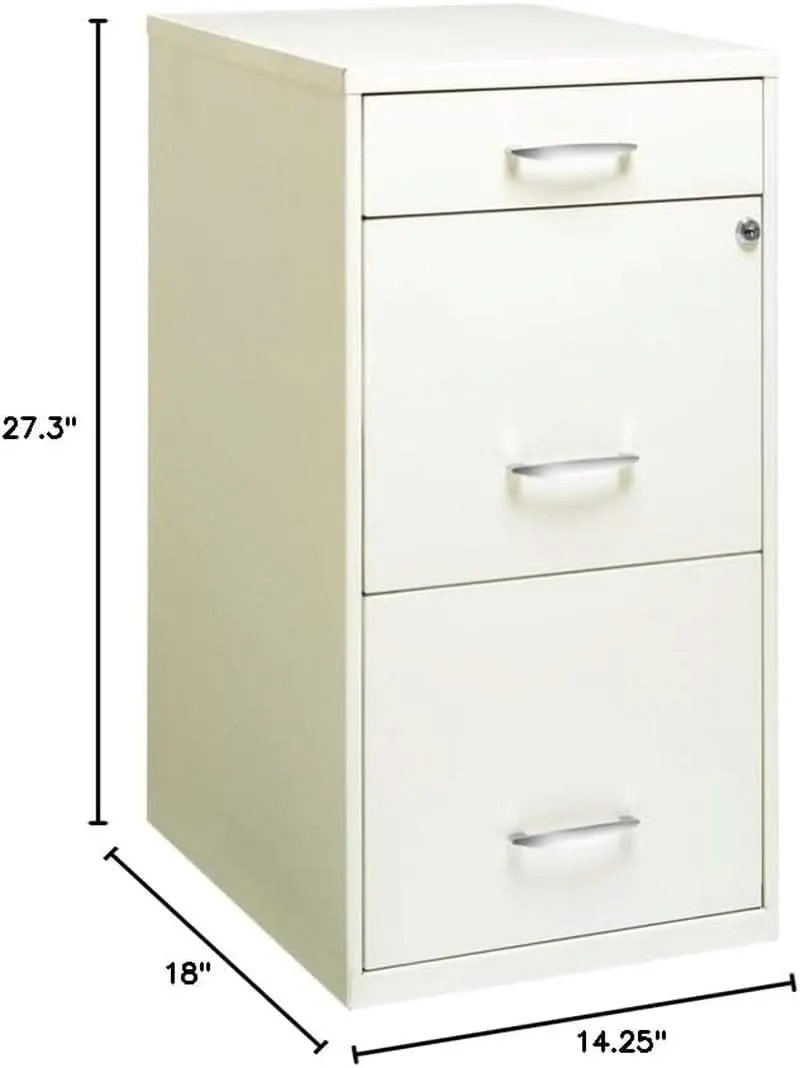 3 Drawer 27.32 Inch White Metal Filing Cabinet Lockable Preassembled For Legal And Letter Size from PriceLows™