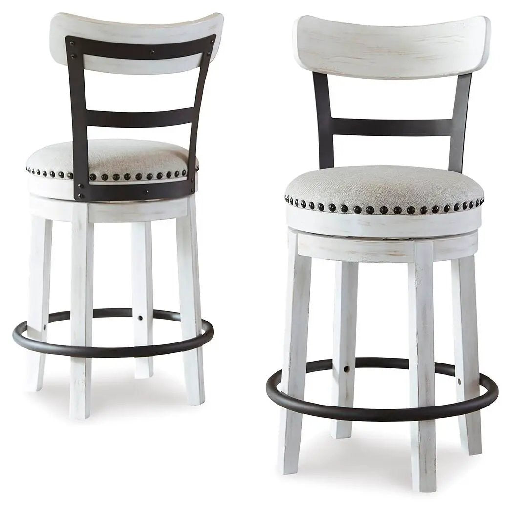 Valebeck Swivel Stool | Full Back | Rustic-Industrial Style | Barstool Height