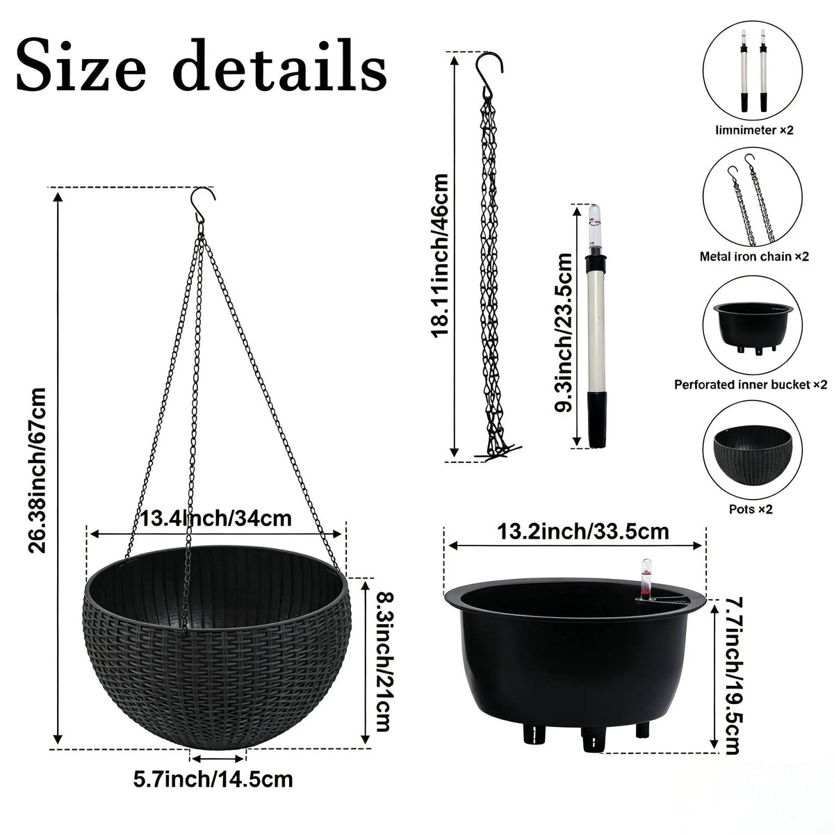 Hanging Planter | Self Watering | Breathable Design | Large Capacity